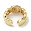 Rack Plating Brass Micro Pave Cubic Zirconia Cuff Finger Rings for Women RJEW-C114-09G-3
