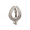 Rack Plating Brass Micro Pave Clear Cubic Zirconia Fold Over Clasps KK-H508-03P-1