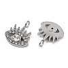 304 Stainless Steel Micro Pave Cubic Zirconia Charms STAS-K302-01B-P-2