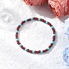 2Pcs 2 Styles Natural Magnesite & Synthetic Turquoise & Glass Seed & Round Wood Beads Stretch Bracelets for Men Women BJEW-JB11833-4