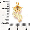 Brass Micro Pave Clear Cubic Zirconia Pendants KK-N268-15G-3
