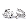 304 Stainless Steel Olive Branch Wreath Stud Earrings for Women EJEW-I284-02P-2