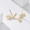 Brass Clear Cubic Zirconia Stud Earrings EJEW-Q014-11G-5