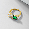925 Sterling Sliver with Colorful Cubic Zirconia Cuff Rings for Women IF0840-4