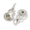 Brass Micro Pave Cubic Zirconia Pendants KK-P275-34P-2