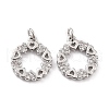 Brass Micro Pave Cubic Zirconia Pendants X-ZIRC-P091-13P-RS-1