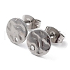 Non-Tarnish 201 Stainless Steel Flat Round Stud Earring Findings STAS-K259-19A-P-1