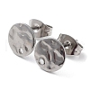 201 Stainless Steel Flat Round Stud Earring Findings STAS-K259-19A-P-1