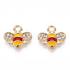 Golden Plated Alloy Enamel Charms ENAM-G212-18G-07-3