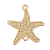 Rack Plating Brass Hollow Out Connector Charms KKC-D001-24KCG-1