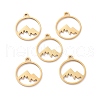Ion Plating(IP) 201 Stainless Steel Laser Cut Pendants STAS-YW0002-09-1