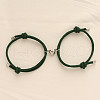 Alloy Heart-shaped Magnetic Braided Rope Bracelets for Couple Girlfriends WG59636-12-1