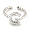 Rack Plating Brass Open Cuff Rings for Women RJEW-F162-01P-G-2