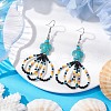 3 Pairs Flower Glass Seed Beaded Dangle Earrings for Women EJEW-MZ00203-4