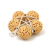 5Pcs 5 Colors Natural Lava Rock Dyed Beaded Pendants PALLOY-TA00086-4