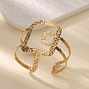 304 Stainless Steel Cuff Bangles BJEW-B135-01D-G-1