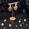 Beebeecraft 10Pcs Flat Round with Clover Brass Stud Earring Findings DIY-BBC0001-36-4
