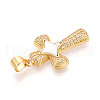 Brass Micro Pave Clear Cubic Zirconia Pendants KK-N268-66G-2