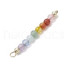 Natural Agate & Carnelian & Green Aventurinee & Aquamarine & Amethyst Faceted Round Beaded Chakra Pendants PALLOY-JF03450-5