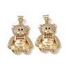 Brass Micro Pave Cubic Zirconia Pendants KK-B061-20G-04-2