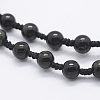 Natural Golden Sheen Obsidian Beaded Pendant Necklaces NJEW-E116-14-3