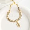 Dollar Sign Alloy Full Crystal Rhinestone Charm Anklets for Women FS-WG75E59-01-1
