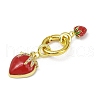 Strawberry Brass Micro Pave Clear Cubic Zirconia Spring Gate Rings KK-M322-10G-1