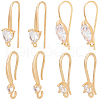 Beebeecraft 16Pcs 4 Style Brass Earring Hooks KK-BBC0012-53-1