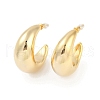 Brass Moon Stud Earrings EJEW-Q391-07G-2