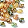 50Pcs Golden Metal Enlaced Opaque Acrylic Beads OACR-CJ0001-78-3