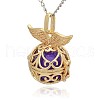 Golden Tone Brass Hollow Round Cage Pendants KK-J237-03G-2