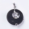 Natural Dyed & Heated Black Agate Pendants X-G-F546-A16-3