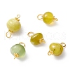 Natural Olive Jade Links Connectors PALLOY-JF01091-05-1