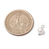 Wrinkle Textured Shell Pearl Round Charms PALLOY-JF03823-02-2