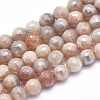 Electroplate Natural Sunstone Beads Strands G-K256-17-8mm-1