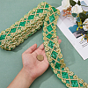 10 Yards Polyester Flower Lace Ribbon with Paillettes SRIB-WH0026-17B-3