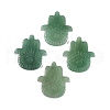 Natural Green Aventurine Hamsa Hand with Eye Figurines DJEW-N003-04H-1