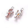 Brass Micro Pave Cubic Zirconia Pendants ZIRC-L075-25-3