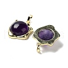 Natural Amethyst Pendants G-G069-01G-03-2