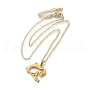 304 Stainless Steel Laser Cut Penguin with Fish Pendant Necklaces for Women Men NJEW-Q032-01B-G-4