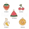 15Pcs 5 Style Light Gold Plated Fruit Theme Alloy Enamel Pendants ENAM-ZZ0001-06-2