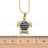 Summer Beach Brass Pave Cubic Zirconia Turtle Pendant Necklaces for Women NJEW-U039-02G-01-5