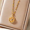 Elegant Brass Pave Clear Cubic Zirconia Rotatable Windmill Pendant Necklaces EX2553-5