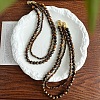 Natural Tiger Eye Round Beaded Double Layer Necklaces FS-WG27A05-01-3