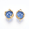 Brass Glass Connector Charms KK-T074-51-1