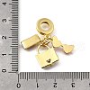 Brass Pave Clear Cubic Zirconia and Colorful Enamel European Dangle Charms KK-Q066-05G-3