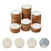 HOBBIESAY 120Pcs Unfinished Natural Poplar Wood Pendants WOOD-HY0001-09-1