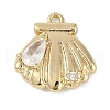 Brass Micro Pave Cubic Zirconia Charms KK-I719-34G-1