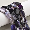 Natural Banded Agate Beads Strands G-K392-B11-13x18mm-1