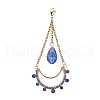 Teardrop Glass Seed & Natural Lapis Lazuli Beads Pendant Decorations HJEW-MZ00024-02-1